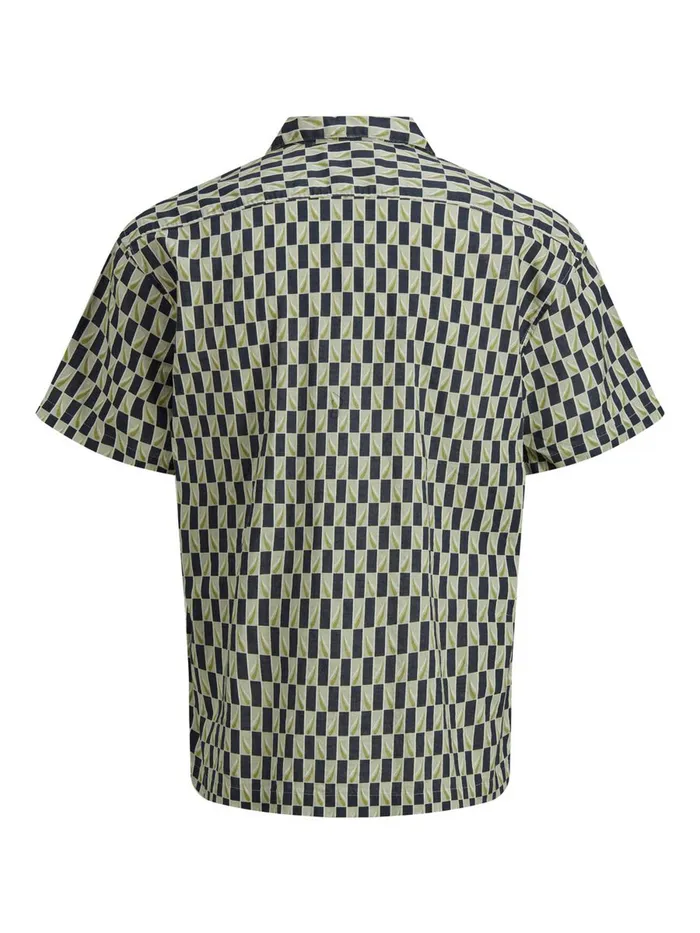 Shirts JACK and JONES Mens PRINTED RESORT SHORT SLEEVED SHIRT White Cloud Dancer Gift Ideas