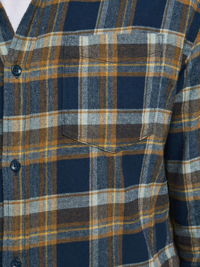 Shirts JACK and JONES Mens SLIM FIT CHECK SHIRT Blue Rubber Gift for Friend