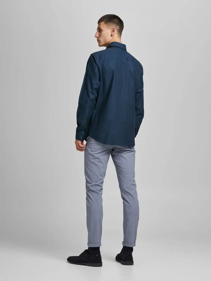 Shirts JACK and JONES Mens SLIM FIT DOBBY SHIRT Blue Navy Blazer For Sale