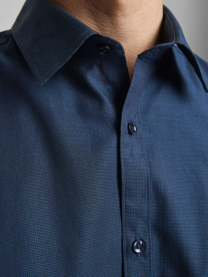 Shirts JACK and JONES Mens SLIM FIT DOBBY SHIRT Blue Navy Blazer For Sale