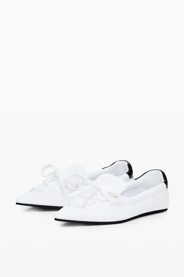 Shoes Women Desigual Maitrepierre Leather Ballet Flats White