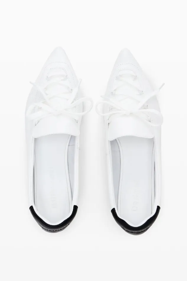 Shoes Women Desigual Maitrepierre Leather Ballet Flats White