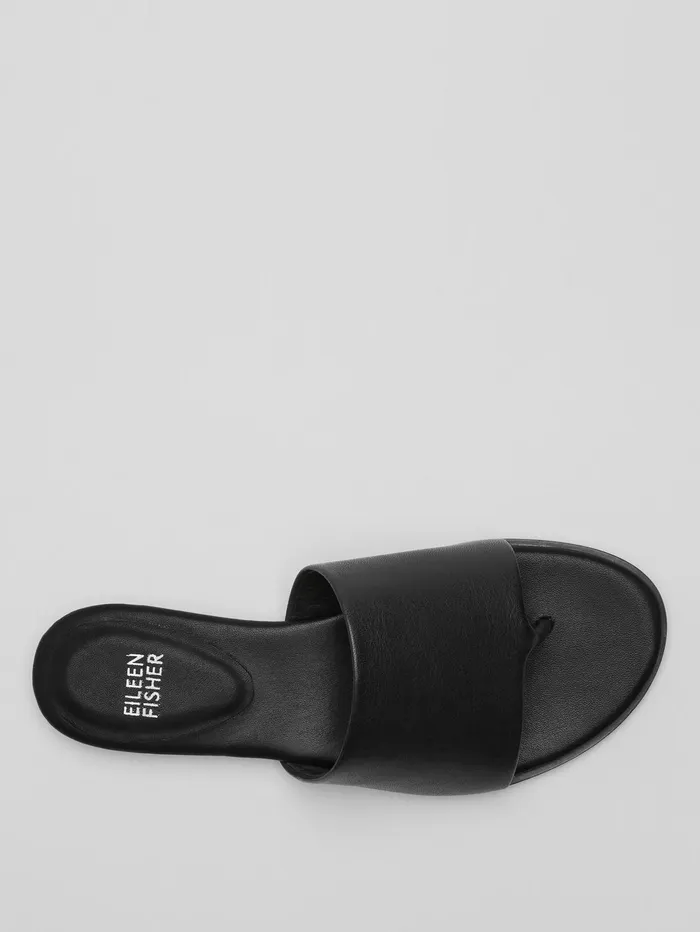 Shoes Women Eileen Fisher Edge Leather Slide Sandal Black