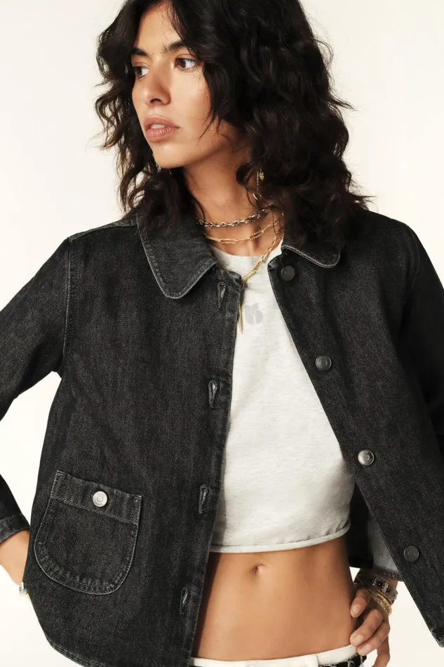 Short Jacket Miny Black Women Baandsh Jackets and Coats