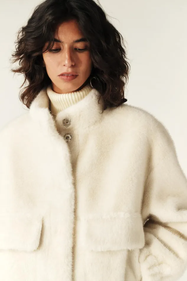 Short LooseFitting Jacket Paros OffWhite Women Baandsh Jackets and Coats