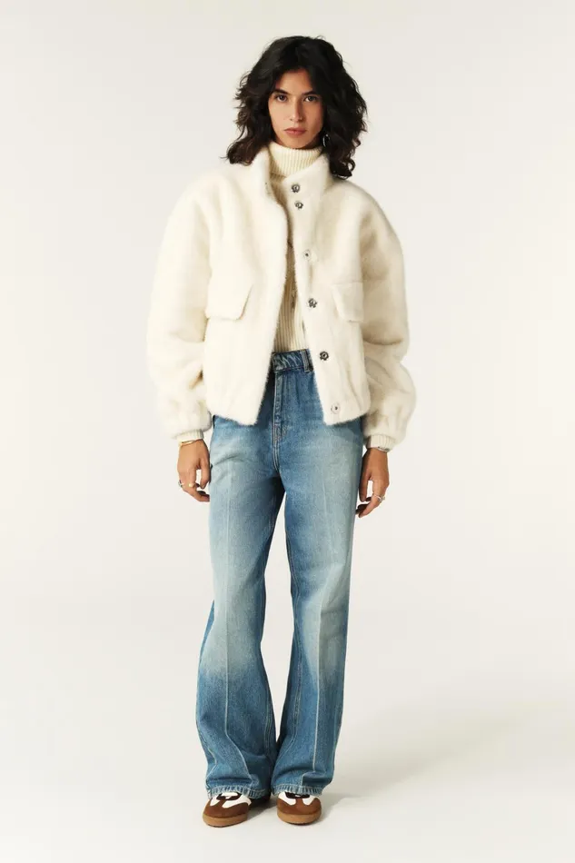 Short LooseFitting Jacket Paros OffWhite Women Baandsh Jackets and Coats