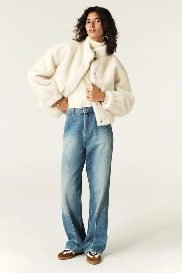 Short LooseFitting Jacket Paros OffWhite Women Baandsh Jackets and Coats