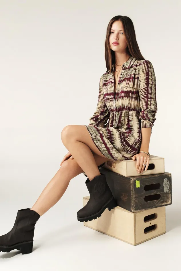 Short Printed Dress Apoldie Red Women Baandsh Dresses