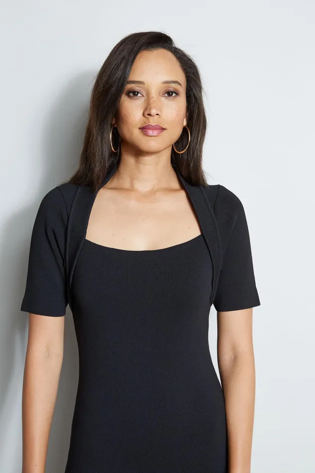 Short Sleeve Dresses Women Elie Tahari Contour Sweater Dress BLACK