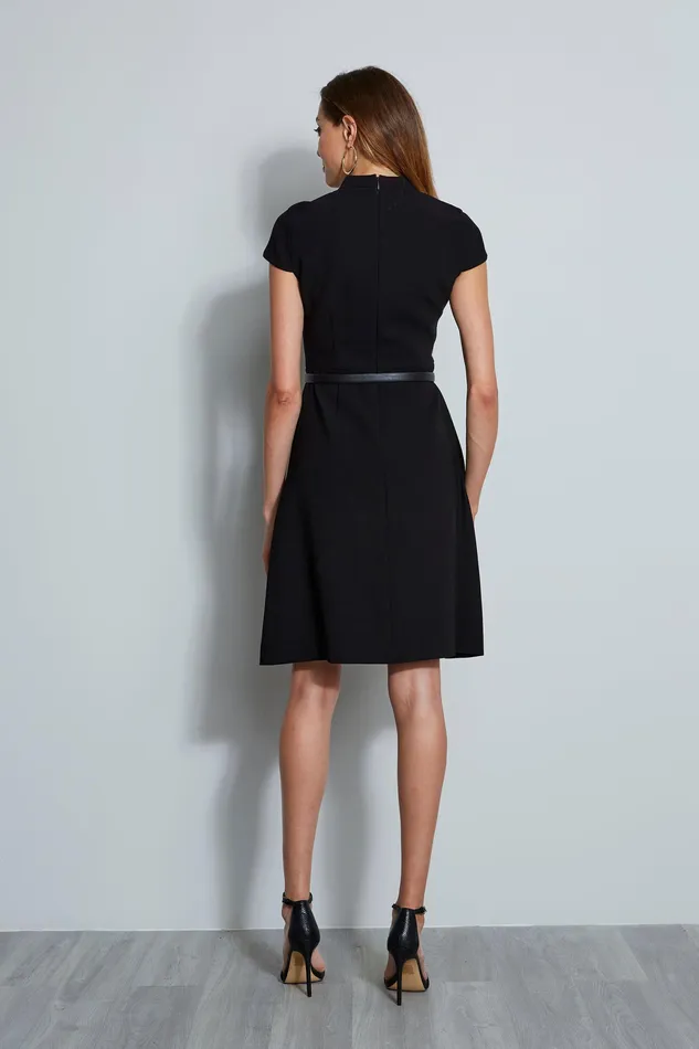 Short Sleeve Dresses Women Elie Tahari Judith Belted Dress Black