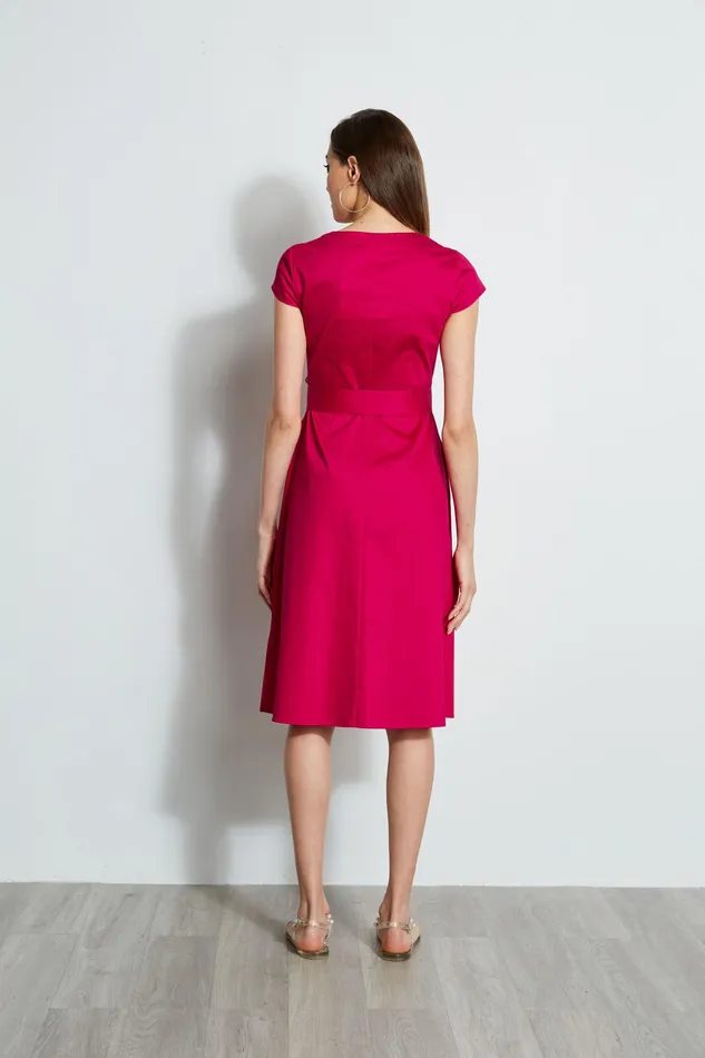 Short Sleeve Dresses Women Elie Tahari Poplin Corset Dress CYCLAMEN