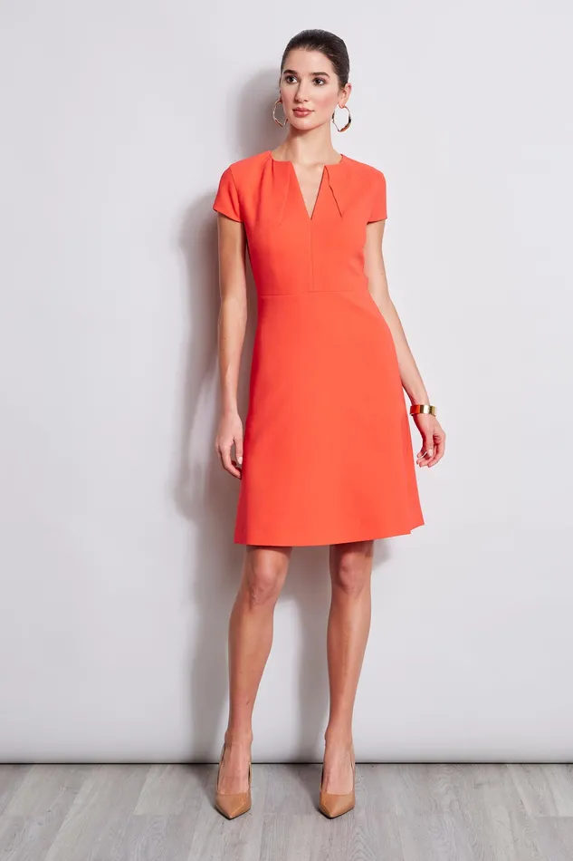 Short Sleeve Dresses Women Elie Tahari Short Sleeve Dart Fit and Flare Dress TOMATO Short Sleeve Dresses Women Elie Tahari Short Sleeve Dart Fit and Flare Dress TOMATO