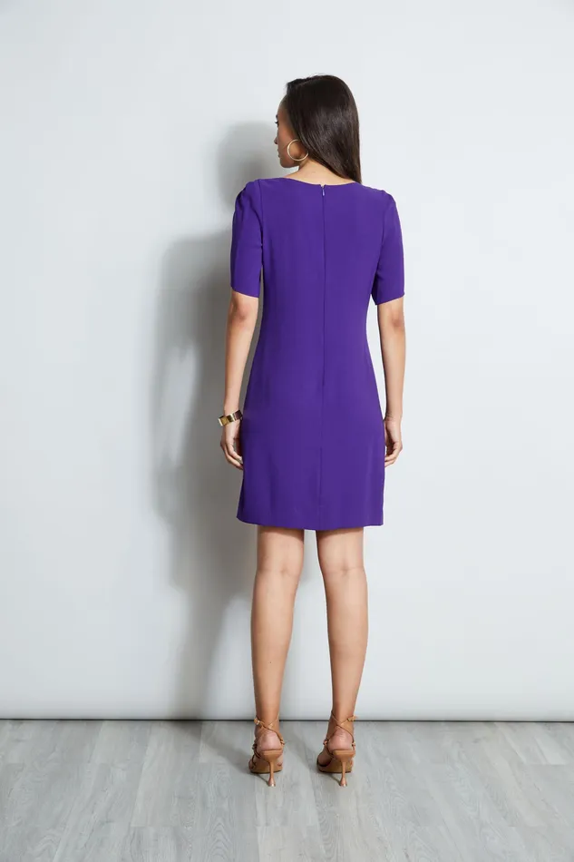 Short Sleeve Dresses Women Elie Tahari Slit Sleeve Crepe Dress PLUM