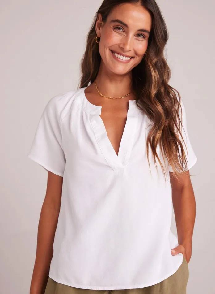 Short Sleeve Women Bella Dahl Flowy Short Sleeve Pullover 8211 White