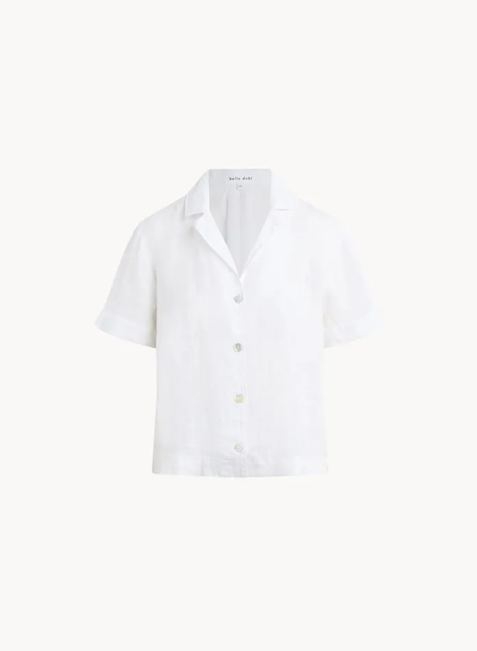 Short Sleeve Women Bella Dahl Short Sleeve Flowy Button Down 8211 White
