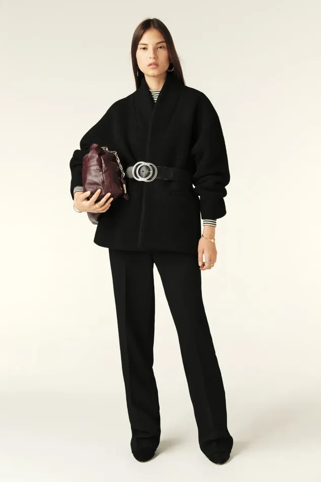 Short Tweed Coat Carole Red Women Baandsh Jackets and Coats
