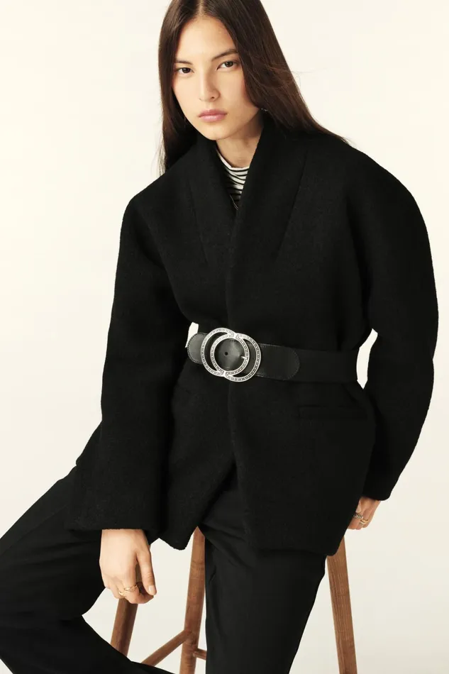 Short Tweed Coat Carole Red Women Baandsh Jackets and Coats
