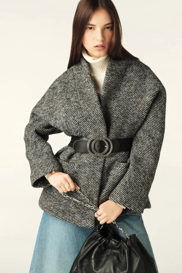 Short Tweed Coat Carole Red Women Baandsh Jackets and Coats