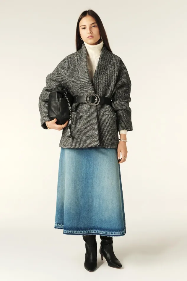 Short Tweed Coat Carole Red Women Baandsh Jackets and Coats