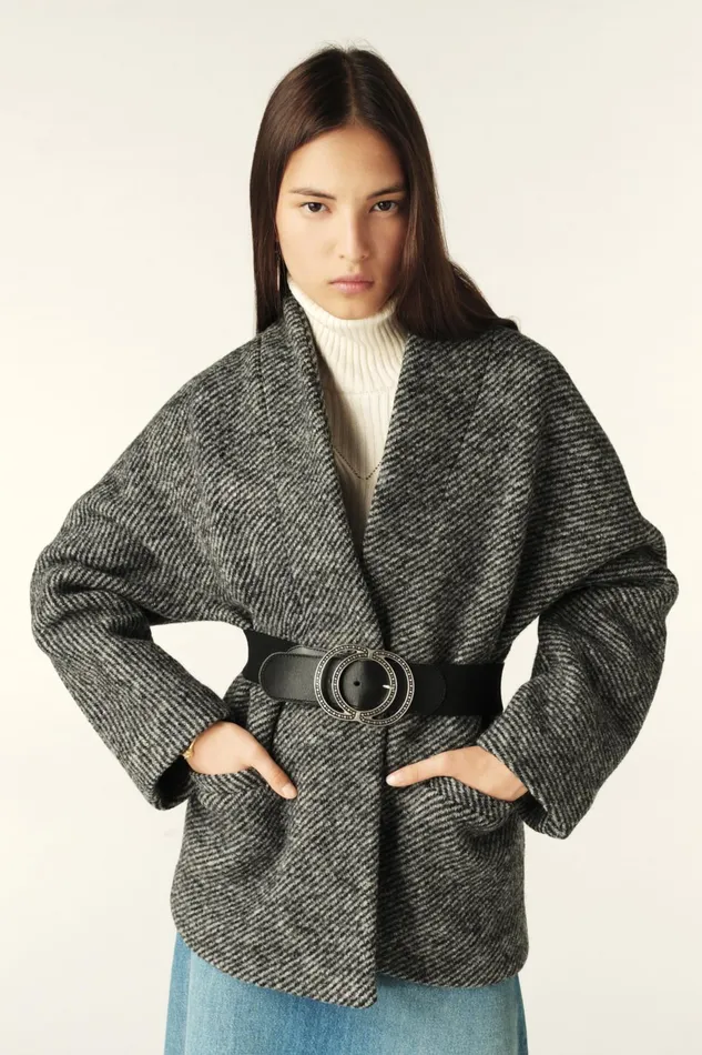 Short Tweed Coat Carole Red Women Baandsh Jackets and Coats