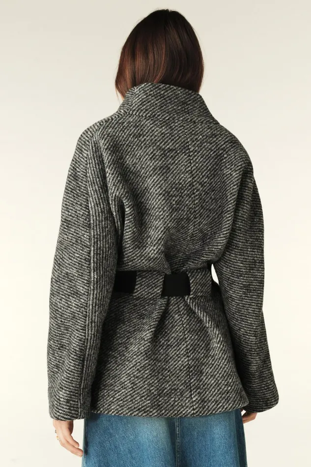 Short Tweed Coat Carole Red Women Baandsh Jackets and Coats