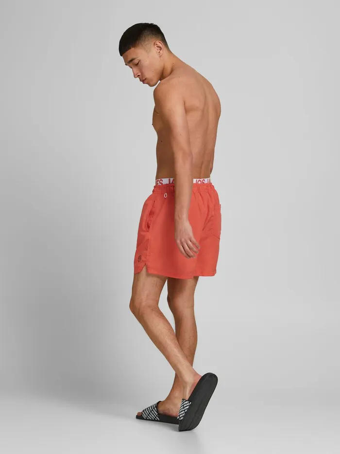 Shorts JACK and JONES Mens BALI AKM SWIM SHORTS Orange Hot Coral Cheap On Sale
