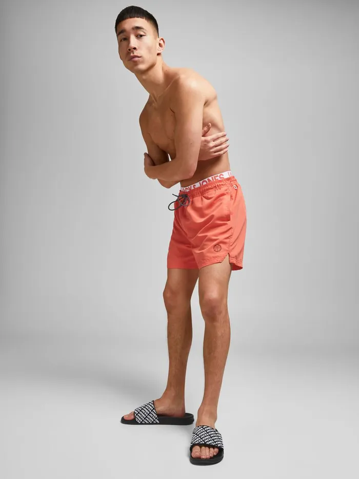 Shorts JACK and JONES Mens BALI AKM SWIM SHORTS Orange Hot Coral Cheap On Sale