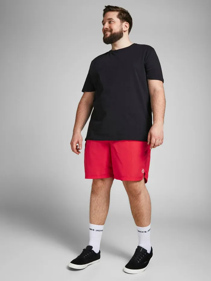 Shorts JACK and JONES Mens BALI SOLID PLUS SIZE SWIM SHORTS Red Flame Scarlet For Sale