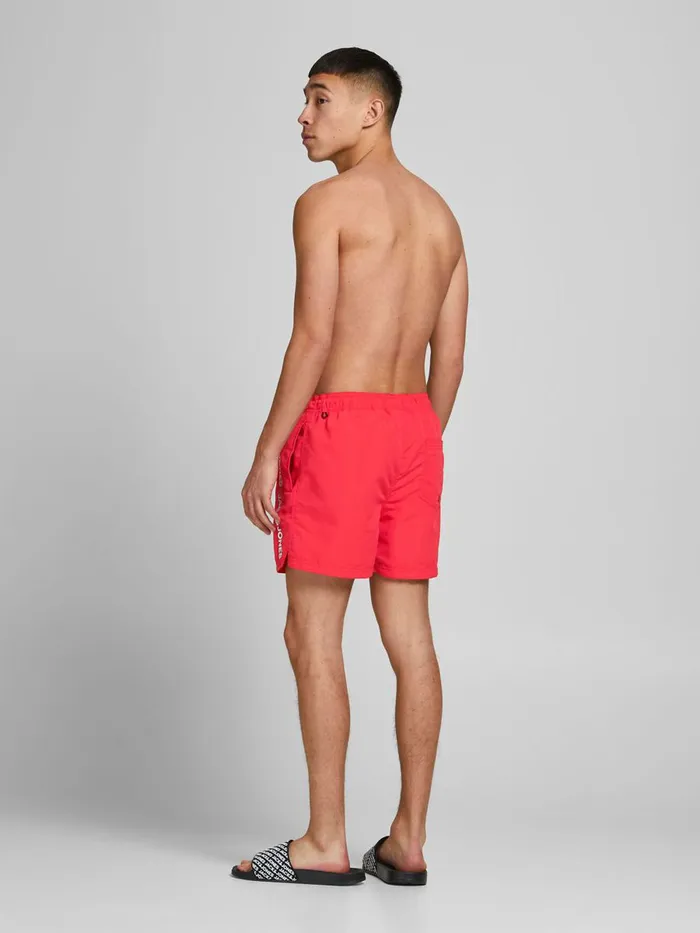 Shorts JACK and JONES Mens RECYCLED POLYESTER SWIM SHORTS Red Flame Scarlet Cheap On Sale