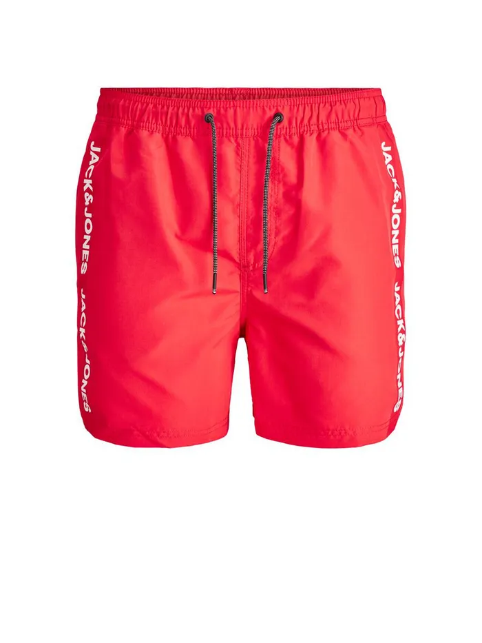 Shorts JACK and JONES Mens RECYCLED POLYESTER SWIM SHORTS Red Flame Scarlet Cheap On Sale