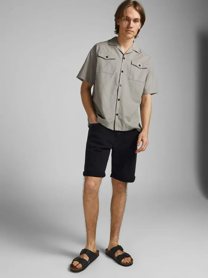 Shorts JACK and JONES Mens RICK FELIX AM 066 DENIM SHORTS Black Black Denim Gift Ideas
