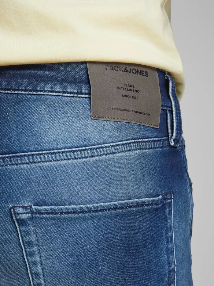 Shorts JACK and JONES Mens RICK ICON GE 007 INDIGO KNIT DENIM SHORTS Blue Blue Denim Casaul