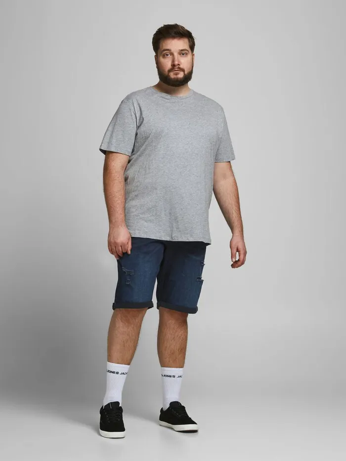 Shorts JACK and JONES Mens RICK ORIGINAL AGI 021 PLUS SIZE DENIM SHORTS Blue Blue Denim Popular