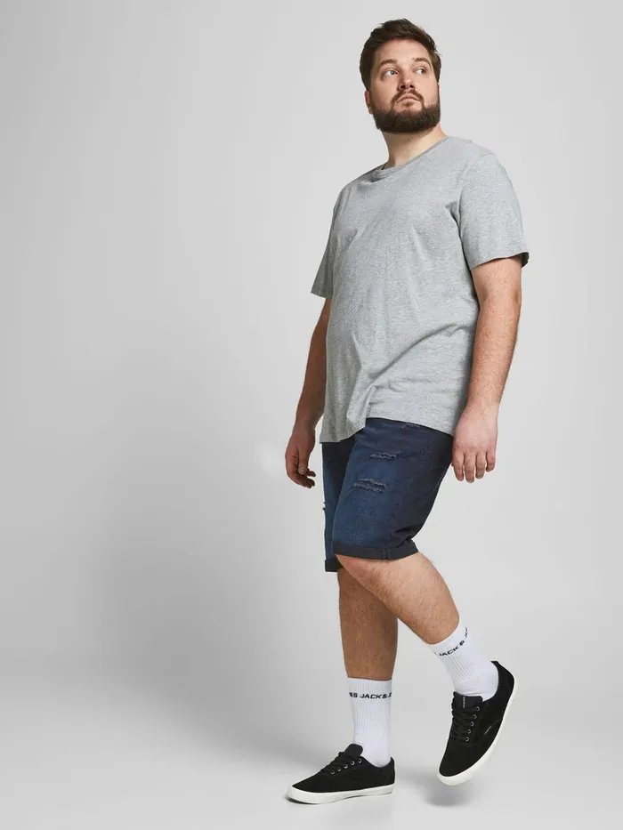 Shorts JACK and JONES Mens RICK ORIGINAL AGI 021 PLUS SIZE DENIM SHORTS Blue Blue Denim Popular