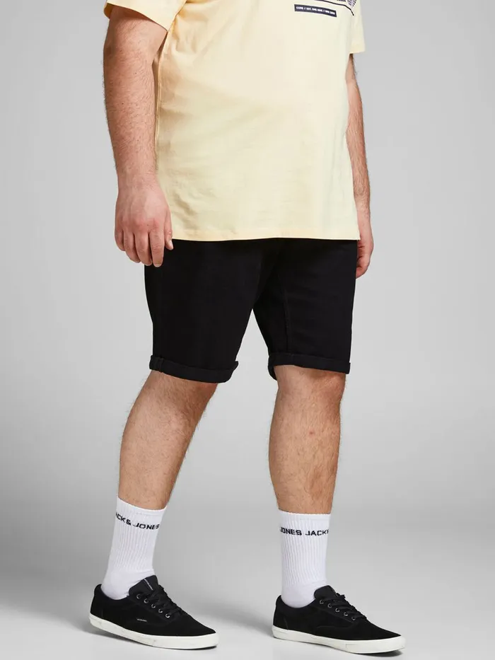 Shorts JACK and JONES Mens RICK ORIGINAL PLUS SIZE DENIM SHORTS Black Black Denim Gift for Friend