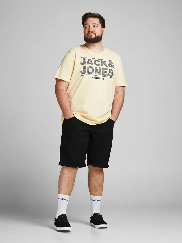 Shorts JACK and JONES Mens RICK ORIGINAL PLUS SIZE DENIM SHORTS Black Black Denim Gift for Friend