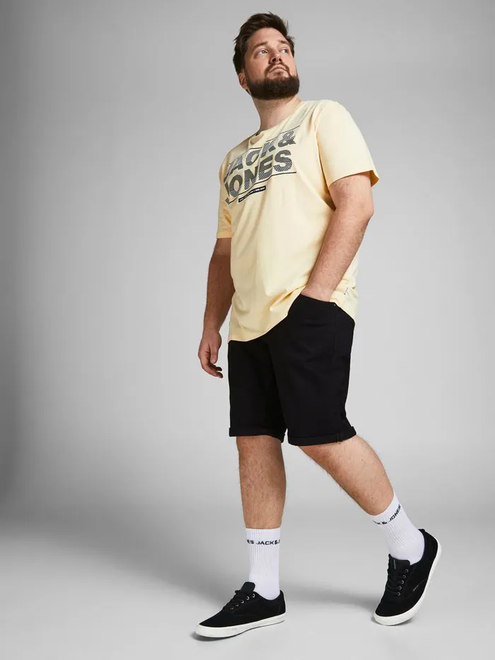 Shorts JACK and JONES Mens RICK ORIGINAL PLUS SIZE DENIM SHORTS Black Black Denim Gift for Friend