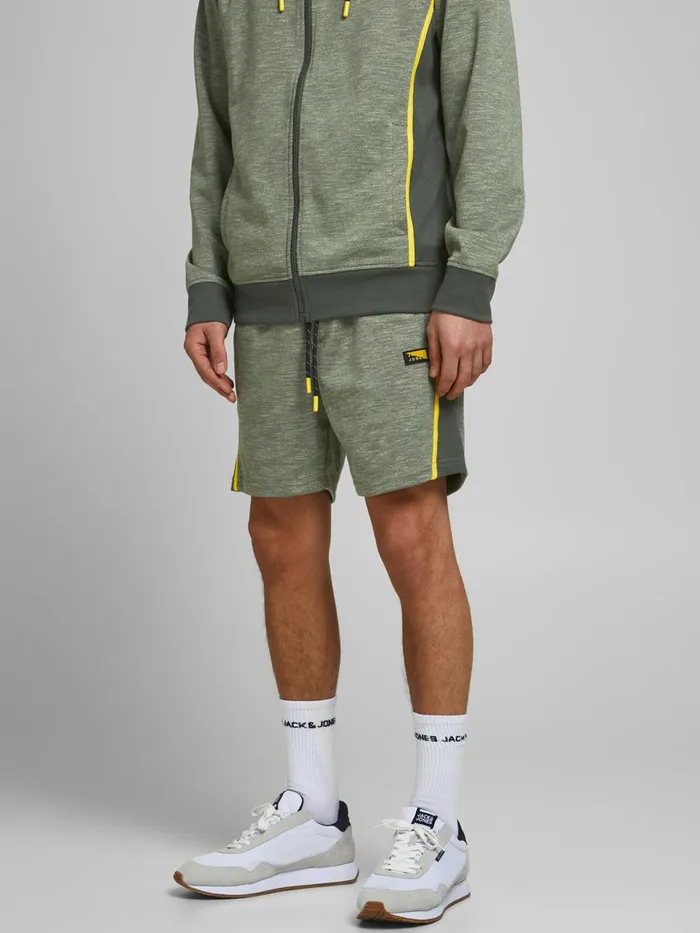 Shorts JACK and JONES Mens SPORTY NB SWEAT SHORTS Green Oil Green Cheap On Sale
