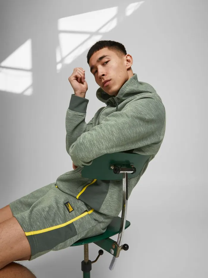 Shorts JACK and JONES Mens SPORTY NB SWEAT SHORTS Green Oil Green Cheap On Sale