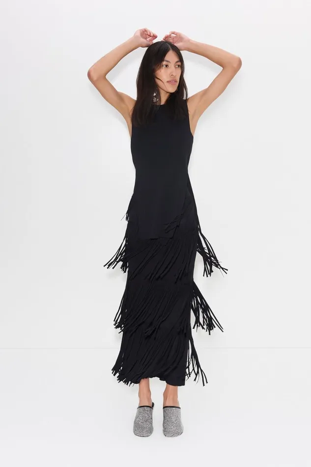 Simon Miller Bottoms Women Za Za Knit Fringe Skirt In Black