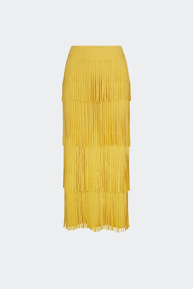 Simon Miller Bottoms Women Za Za Knit Fringe Skirt In Butter