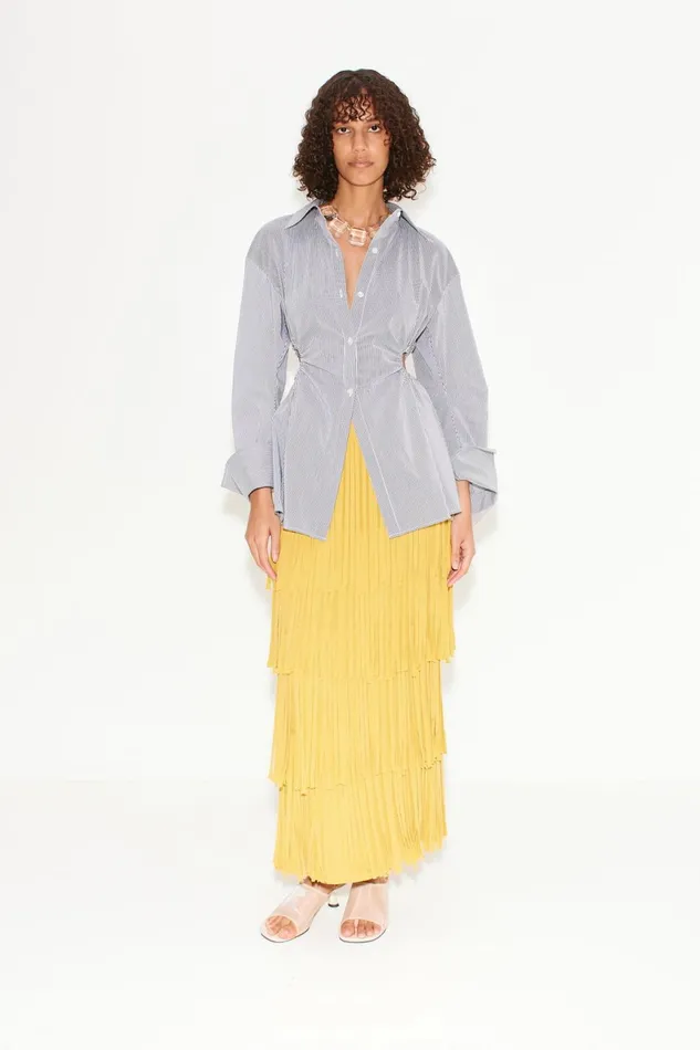 Simon Miller Bottoms Women Za Za Knit Fringe Skirt In Butter Simon Miller Bottoms Women Za Za Knit Fringe Skirt In Butter