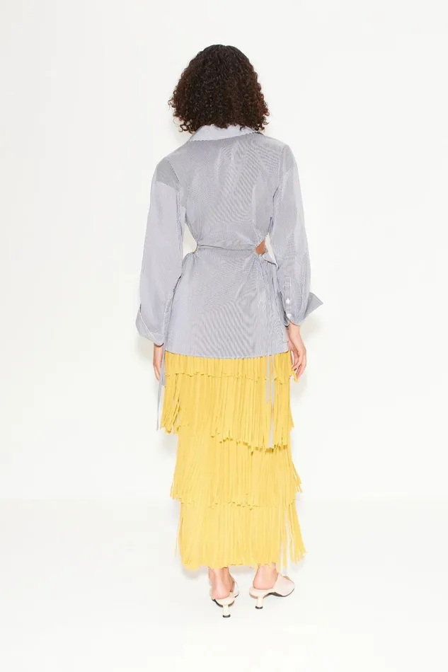 Simon Miller Bottoms Women Za Za Knit Fringe Skirt In Butter Simon Miller Bottoms Women Za Za Knit Fringe Skirt In Butter