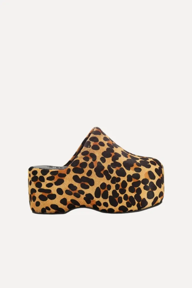 Simon Miller Bubble Clogs Women Haircalf Platform Bubble Clog In Cheetah Scramble Calf Hair