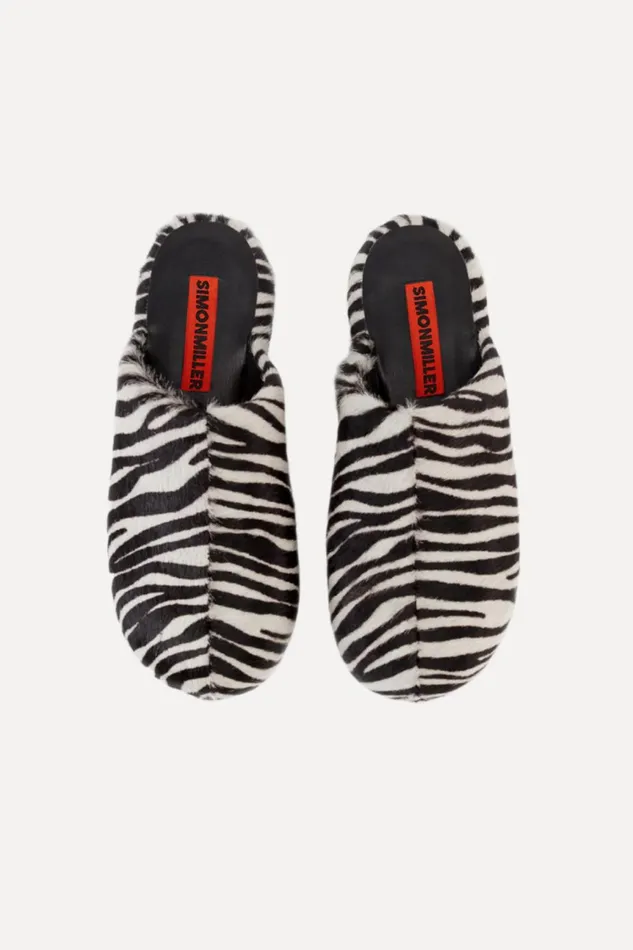 Simon Miller Bubble Clogs Women Haircalf Platform Bubble Clog In Zebra Trip Calf Hair