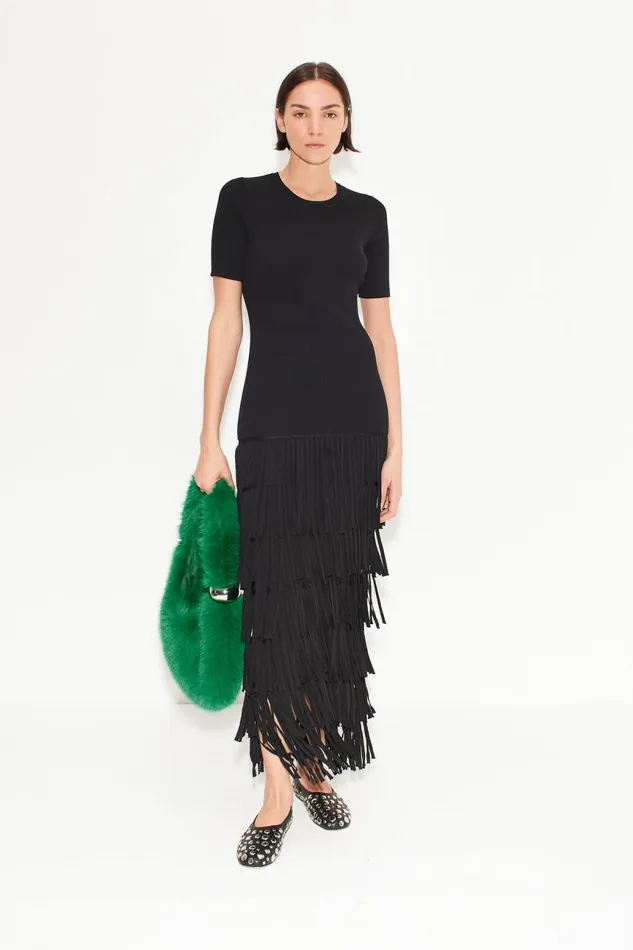 Simon Miller Dresses Women Za Za Fringe Dress In Black