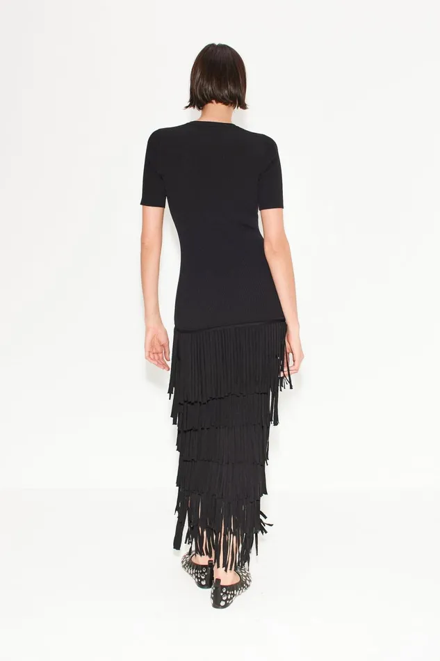 Simon Miller Dresses Women Za Za Fringe Dress In Black