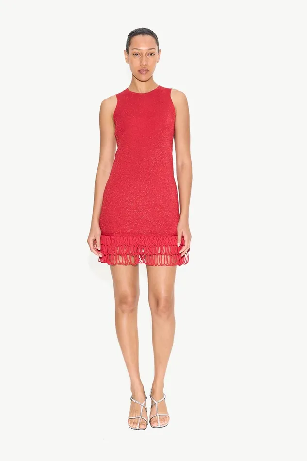 Simon Miller Knitwear Women Albers Knit Mini Dress In Lucky Red