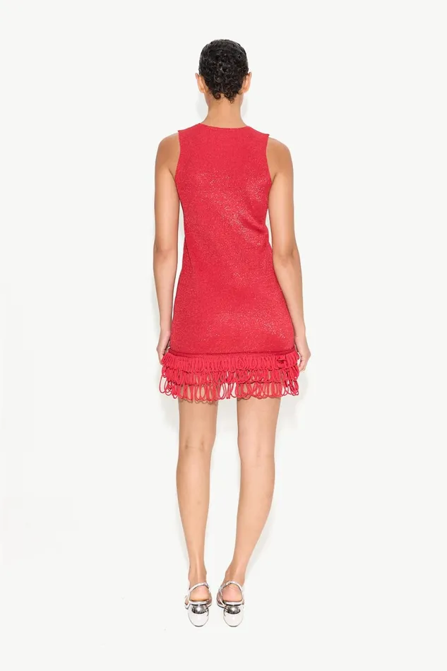 Simon Miller Knitwear Women Albers Knit Mini Dress In Lucky Red Simon Miller Knitwear Women Albers Knit Mini Dress In Lucky Red