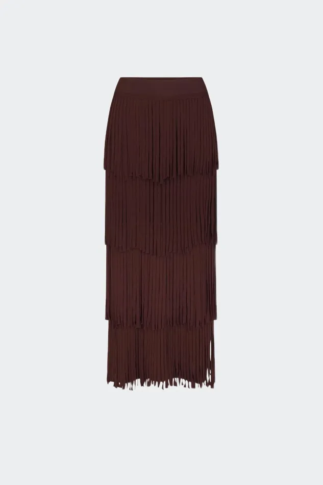 Simon Miller Knitwear Women Za Za Knit Fringe Skirt In Choco Brown